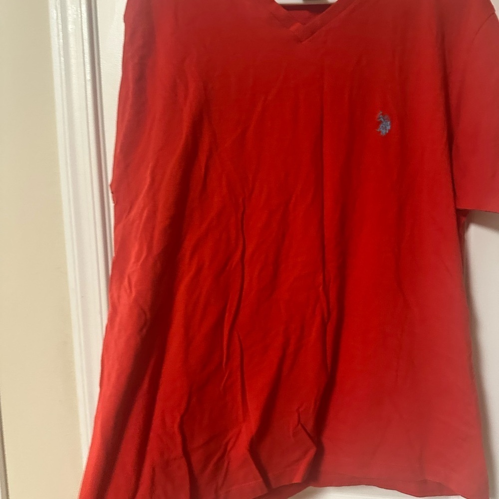 U.S. Polo Assn. Red V-Neck Short Sleeve Tee - Picture 6 of 7
